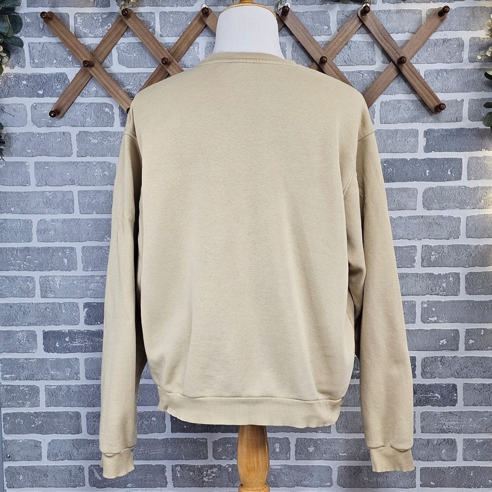 Adidas Pinwheel Crew Mens XL Beige Circle Trefoil Graphic Sweatshirt Pullover - Picture 3 of 8